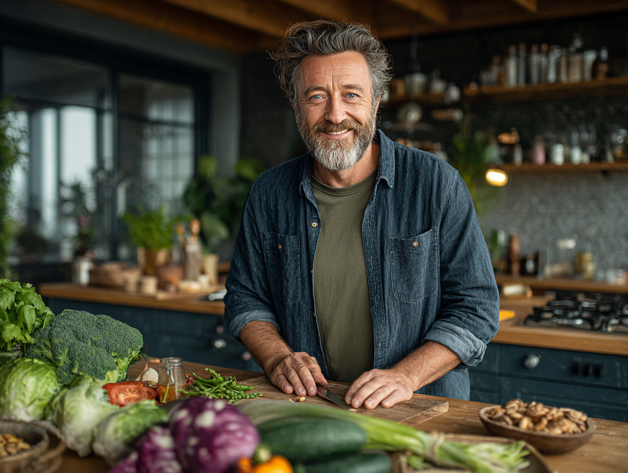 Bărbați practicând antrenamentul în frig în natură